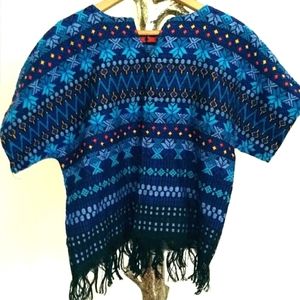Guatemalan Handwoven Huipil Top Fringed Boho